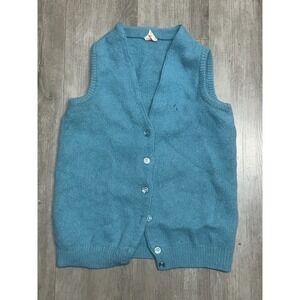 Vintage Pendleton Womens Virgin Wool Sweater Vest Cardigan Teal Large